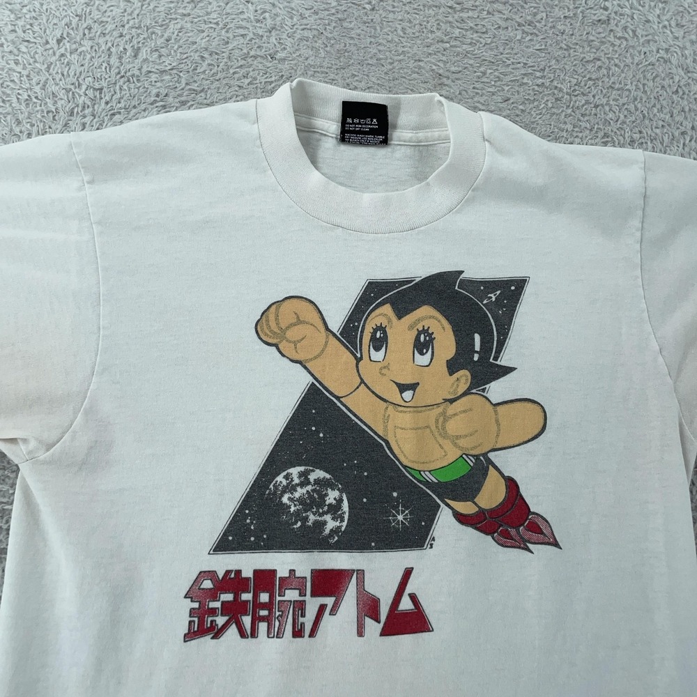 Vintage Astro Boy Shirt Mens XS White Anime‎ Graphic Tee Cartoon USA Manga 90s